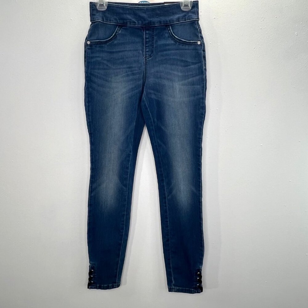 Simply Vera Vera Wang Jegging Jeans 2 Mid Rise Blue Denim Lace Up Ankle NWT